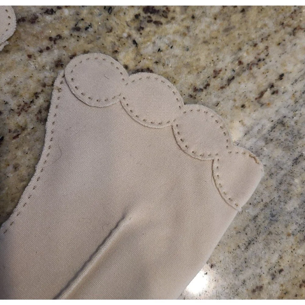 Vintage Size S Beige Stretch Nylon Formal Gloves 8.5